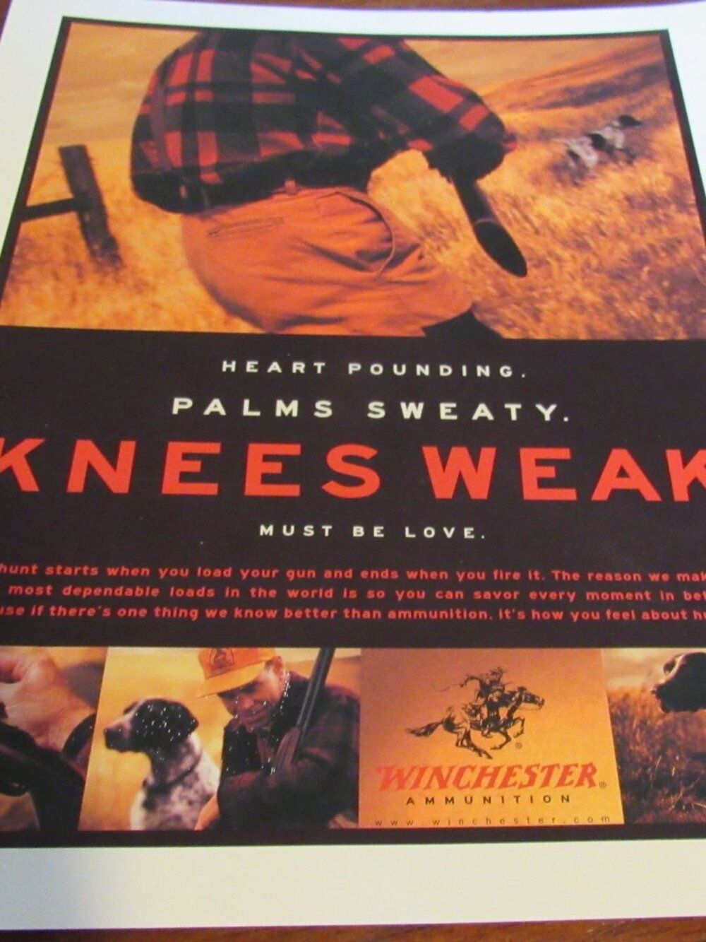 Rare Winchester "Must Be Love" Advertising Print – Great for Man Cave/Cabin